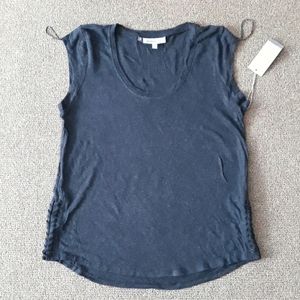 Blace tee with side lace up detail